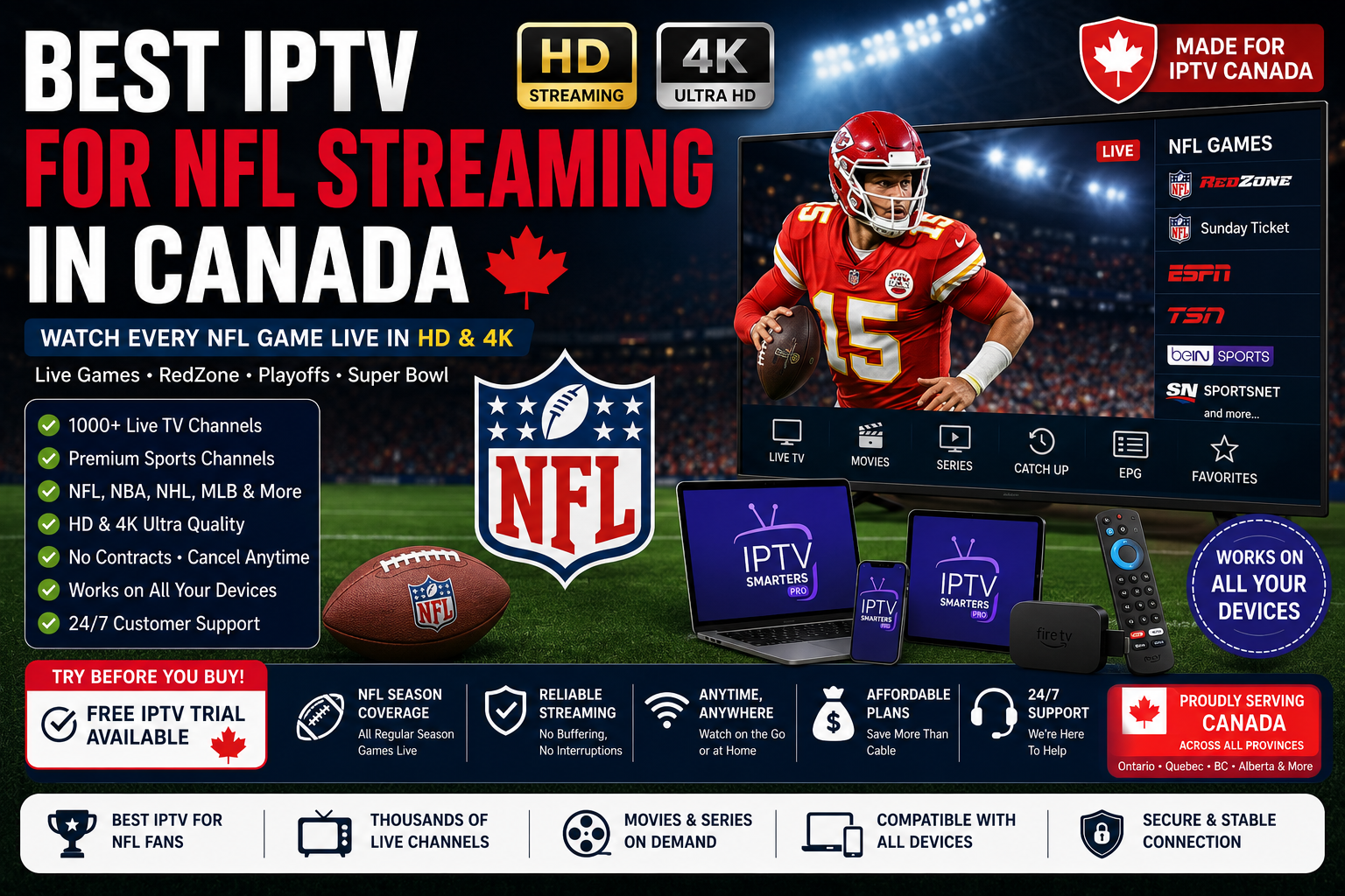Best IPTV NFL Streaming
